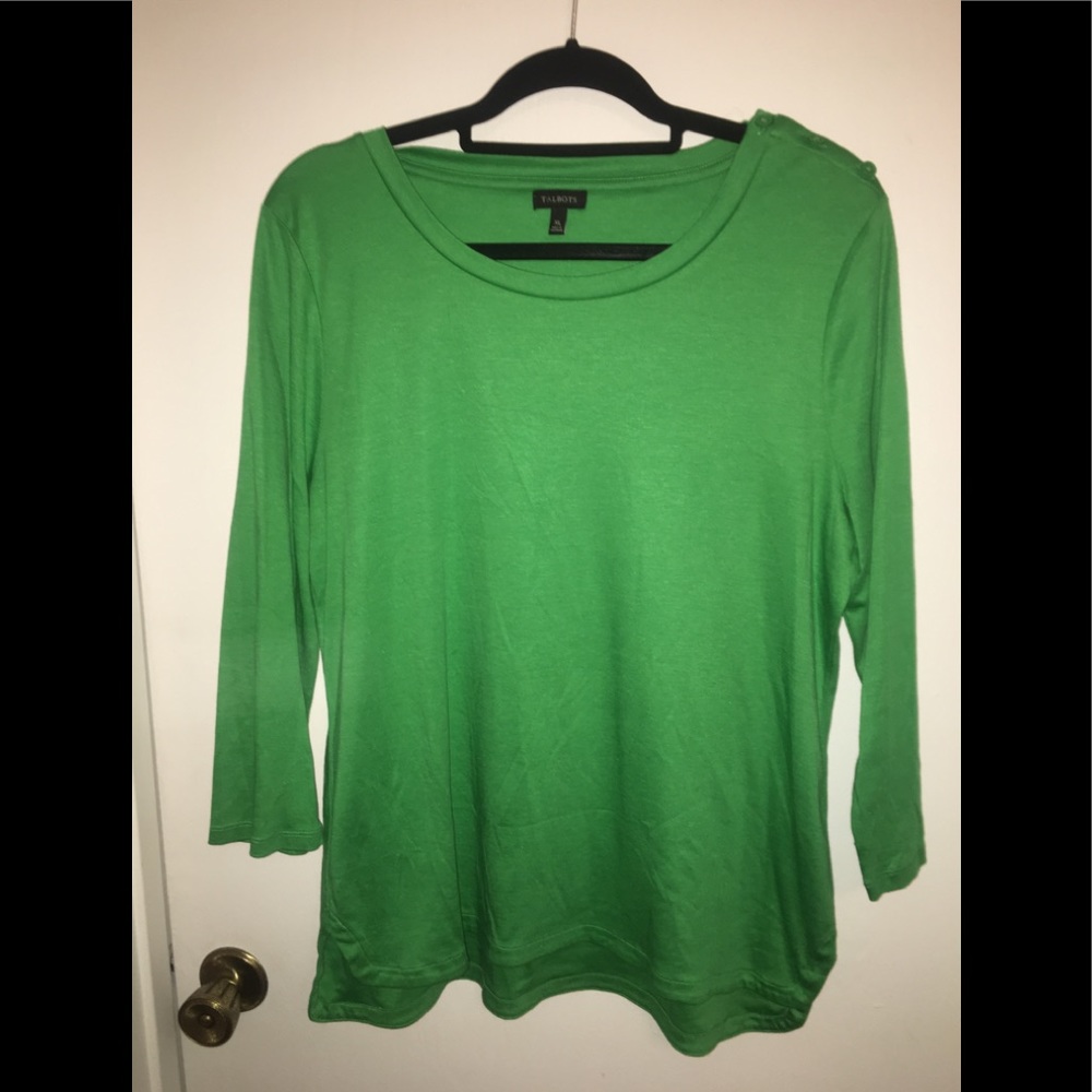 Talbots Green Long Sleeved Designer Shirt